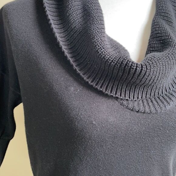 Express Black Short Sleeve Cowl Neck Knit Pullover Sweater (Size:XS) - Picture 10 of 13
